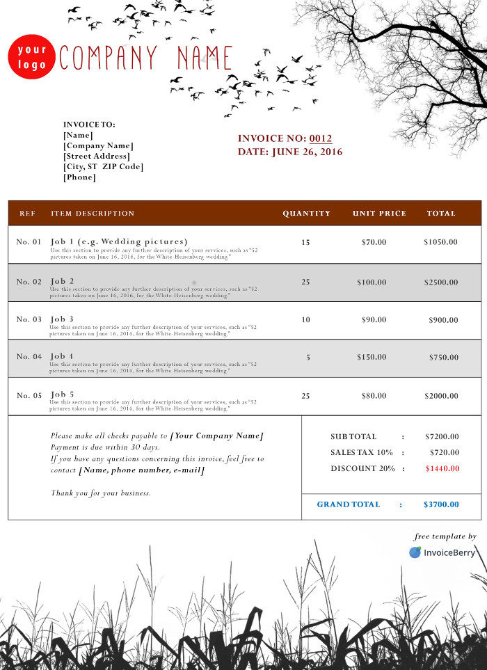 Invoice of the Corn